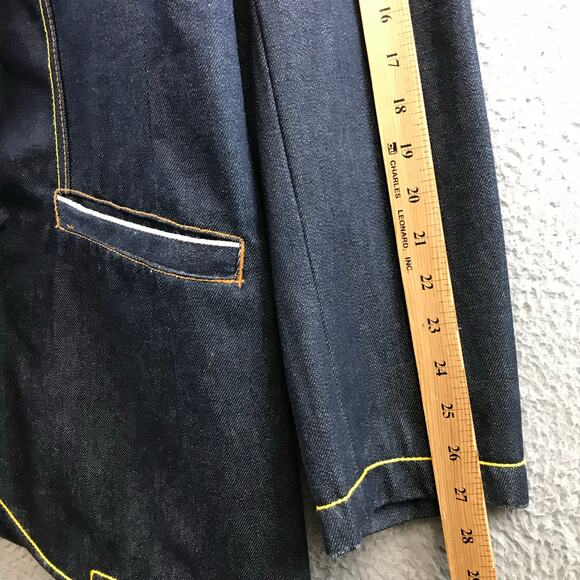 New Sean John Denim Blazer Jacket Embroidered Tiger Mens Size XXL Y2K - Picture 9 of 10